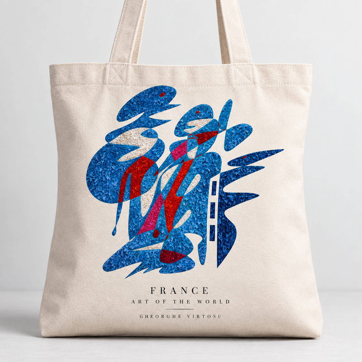 Œuvre France de Gheorghe Virtosu appliquée à un tote bag