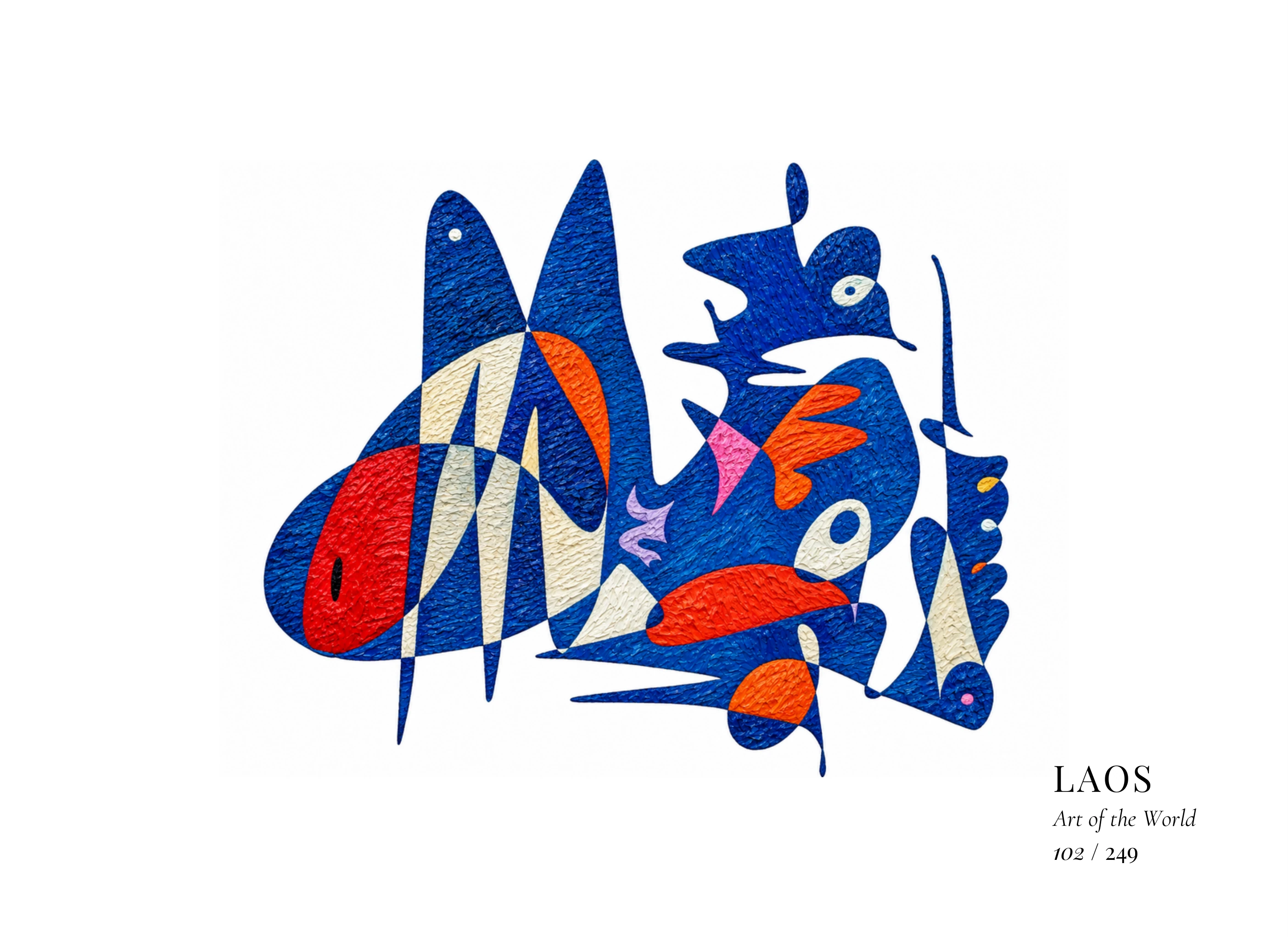 Œuvre sur Laos par Gheorghe Virtosu, issue de la série Art of the World