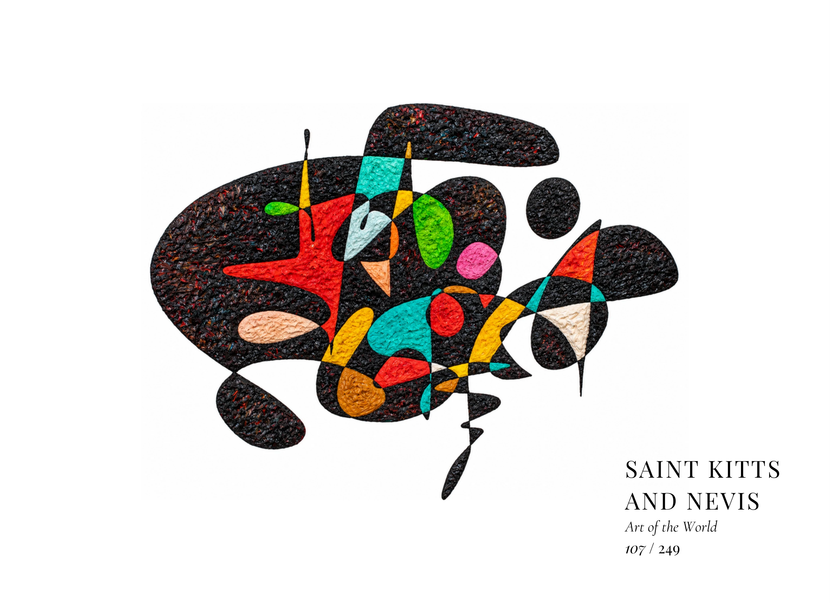 Œuvre sur Saint-Christophe-et-Niévès par Gheorghe Virtosu, issue de la série Art of the World