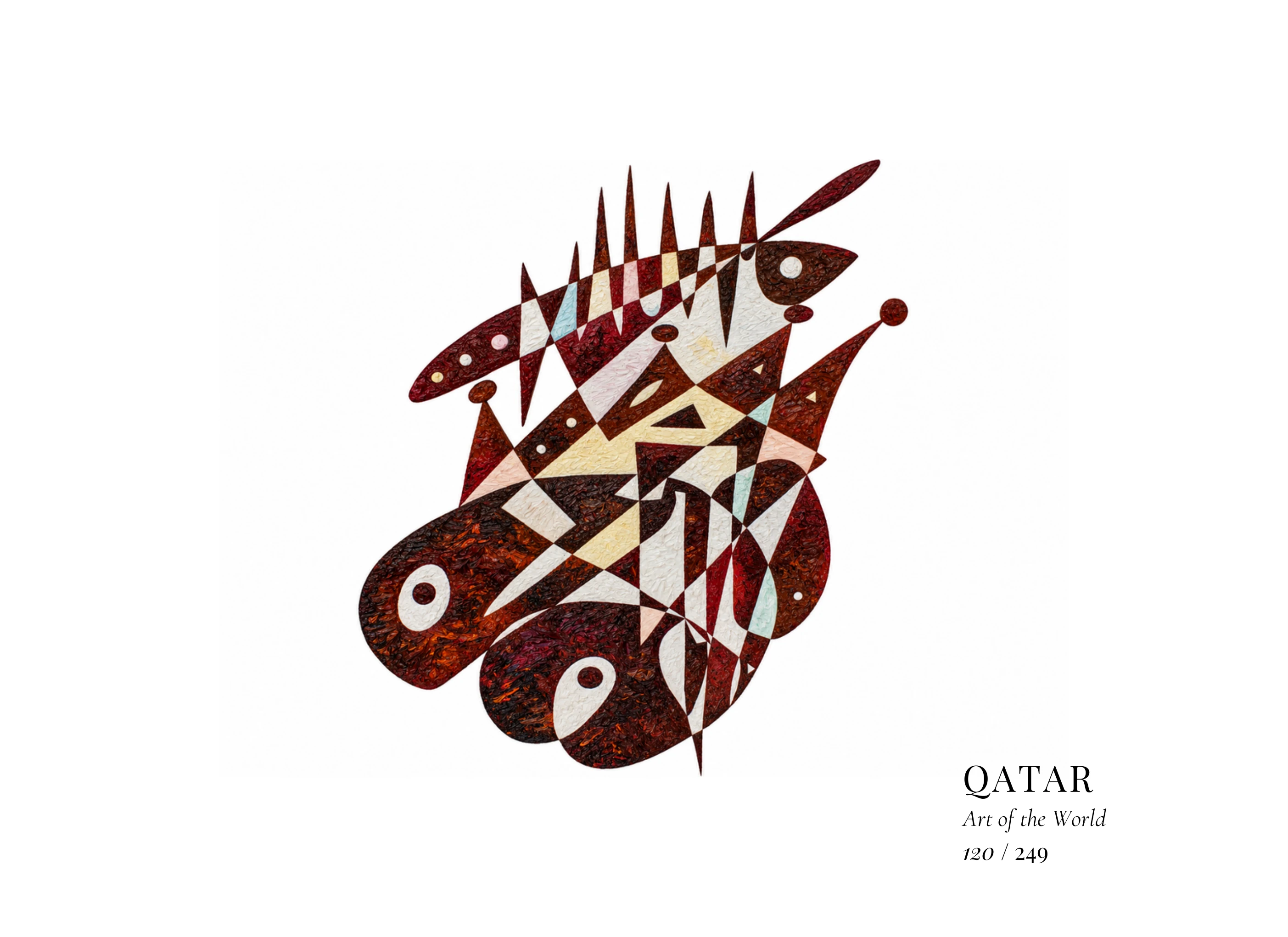 Œuvre sur Qatar par Gheorghe Virtosu, issue de la série Art of the World