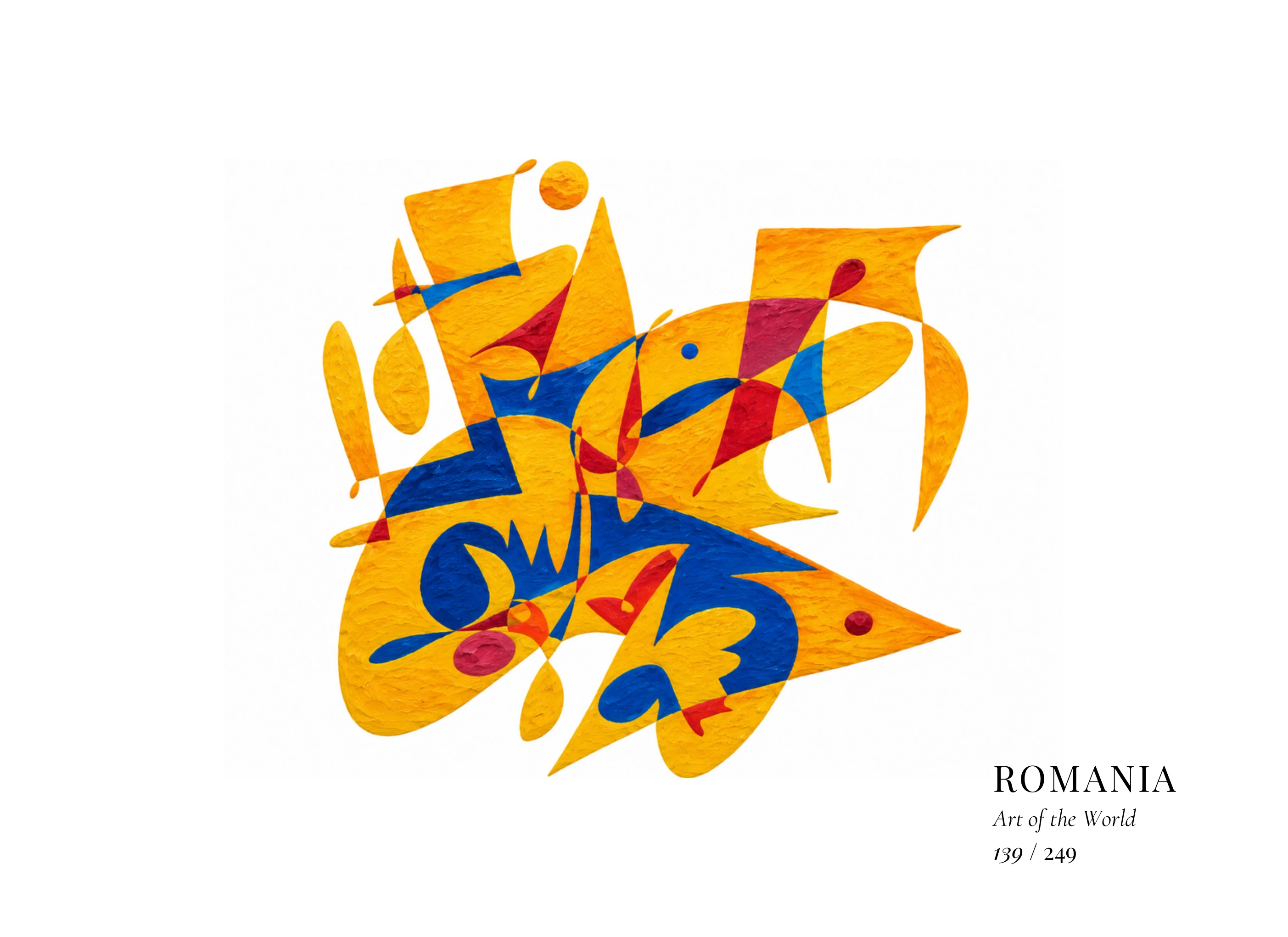Œuvre sur Roumanie par Gheorghe Virtosu, issue de la série Art of the World