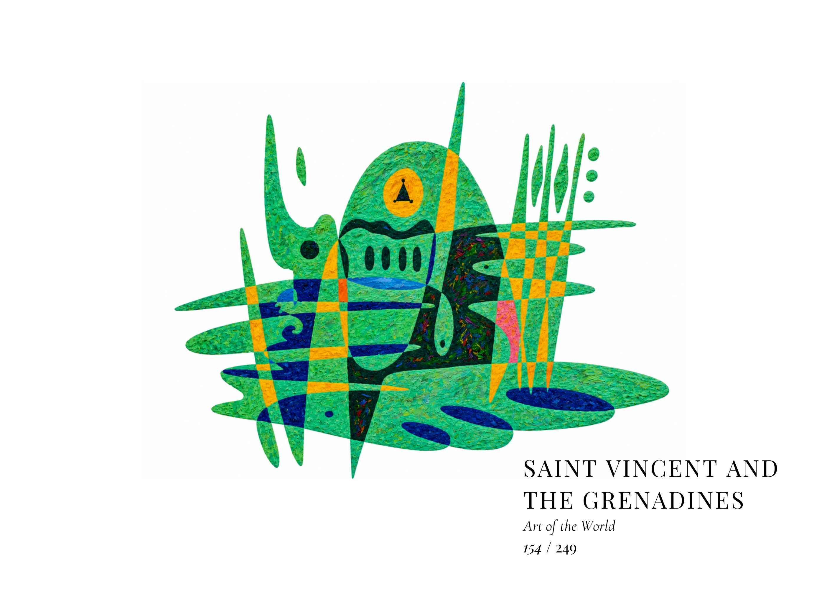 Œuvre sur Saint-Vincent-et-les-Grenadines par Gheorghe Virtosu, issue de la série Art of the World