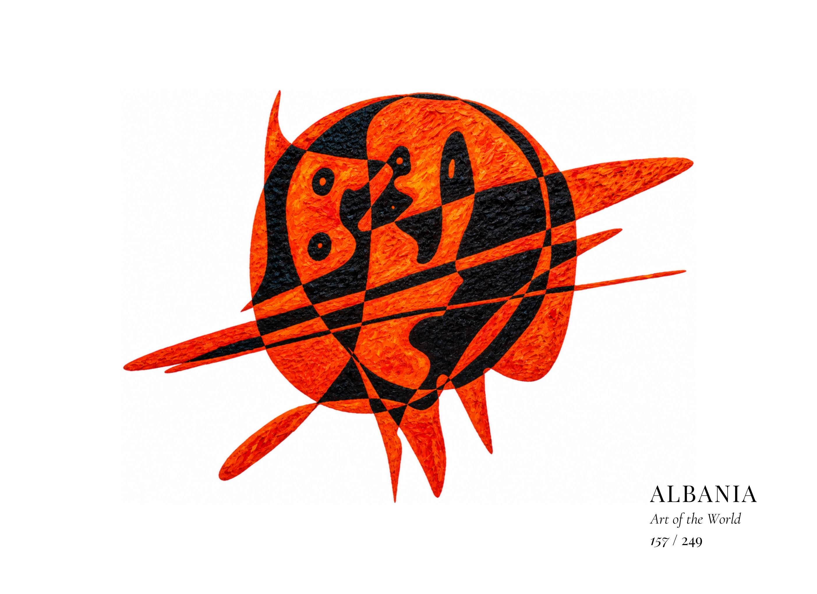 Œuvre sur Albanie par Gheorghe Virtosu, issue de la série Art of the World