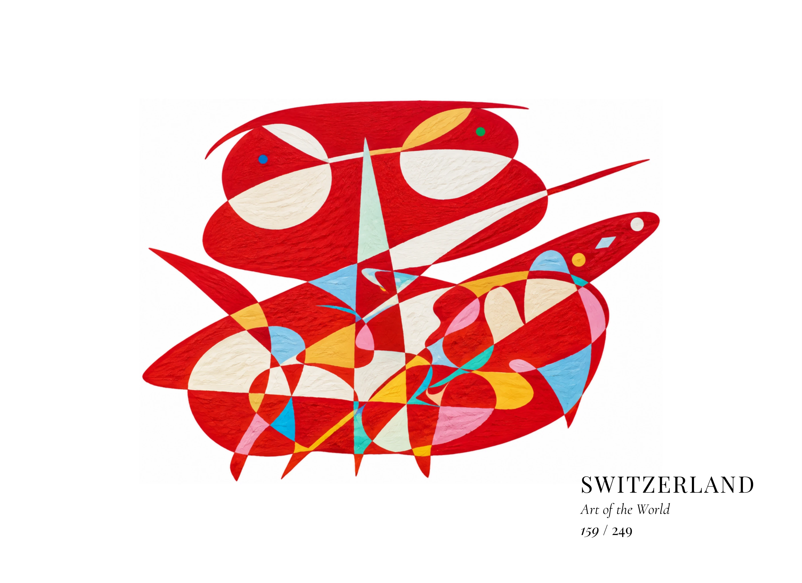 Œuvre sur Suisse par Gheorghe Virtosu, issue de la série Art of the World
