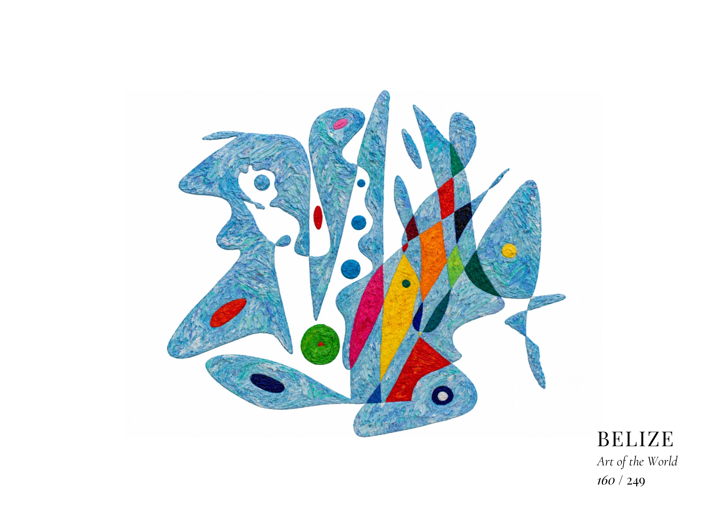 Œuvre sur Belize par Gheorghe Virtosu, issue de la série Art of the World