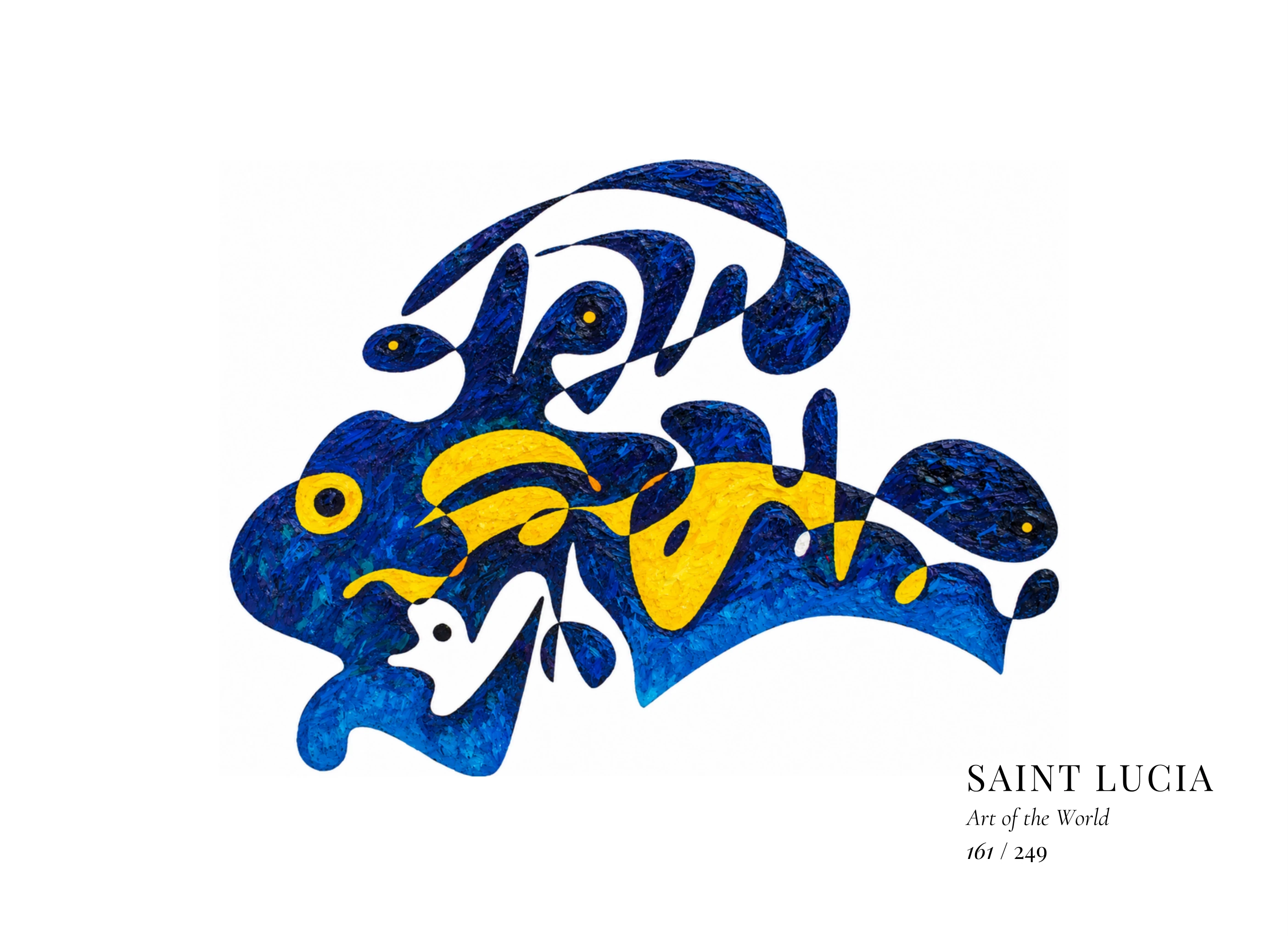 Œuvre sur Sainte-Lucie par Gheorghe Virtosu, issue de la série Art of the World