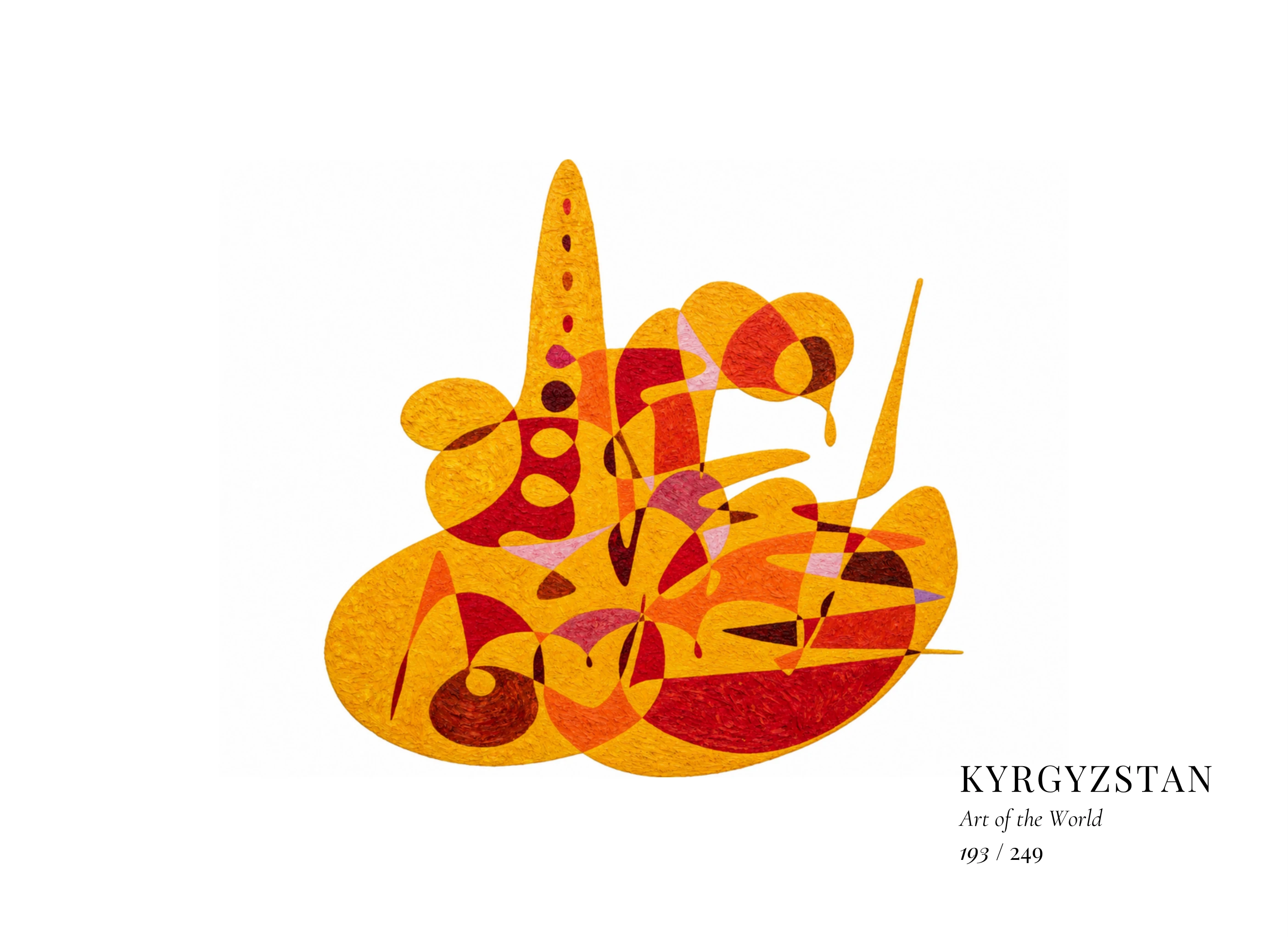 Œuvre sur Kirghizistan par Gheorghe Virtosu, issue de la série Art of the World