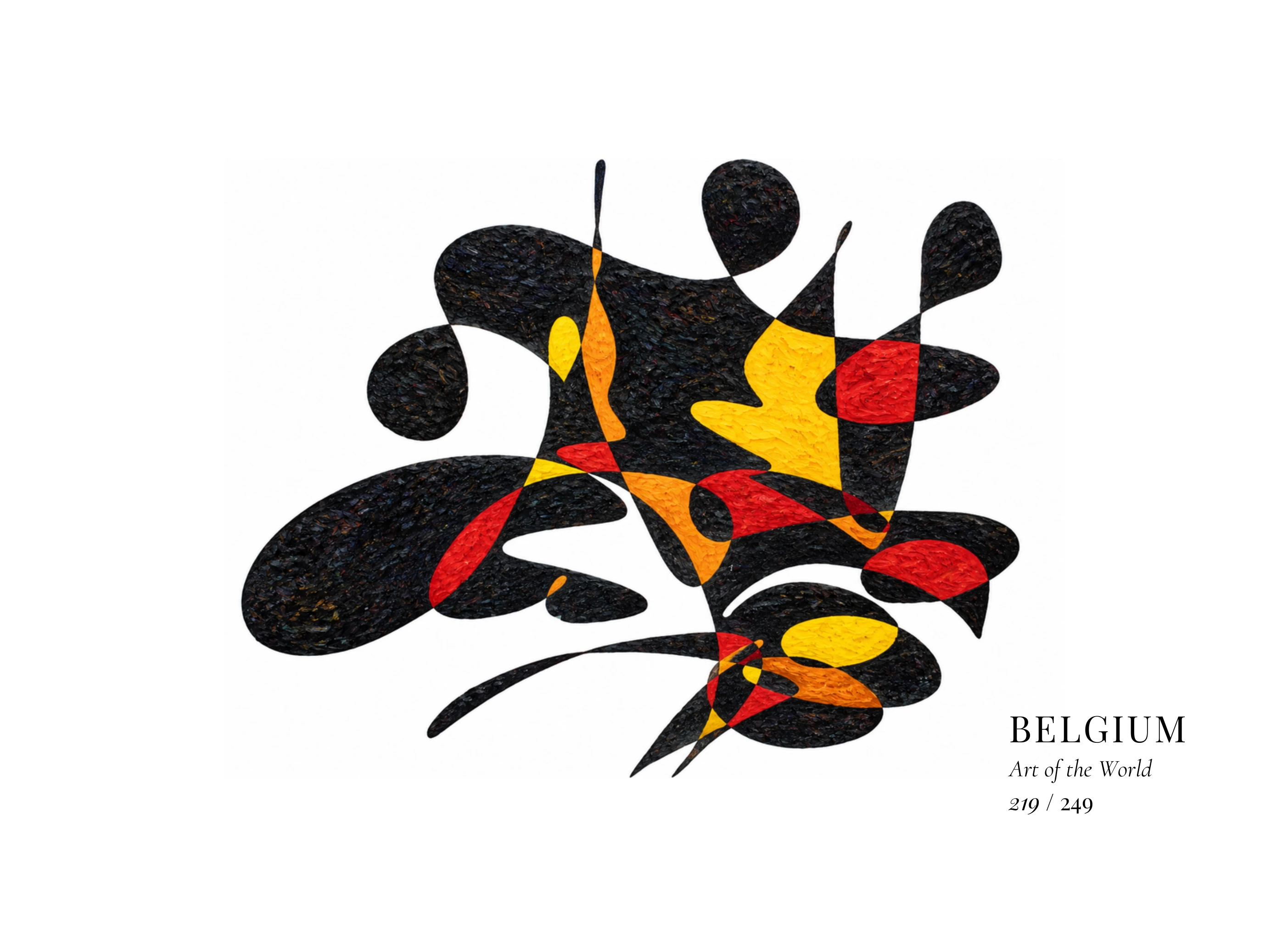 Œuvre sur Belgique par Gheorghe Virtosu, issue de la série Art of the World