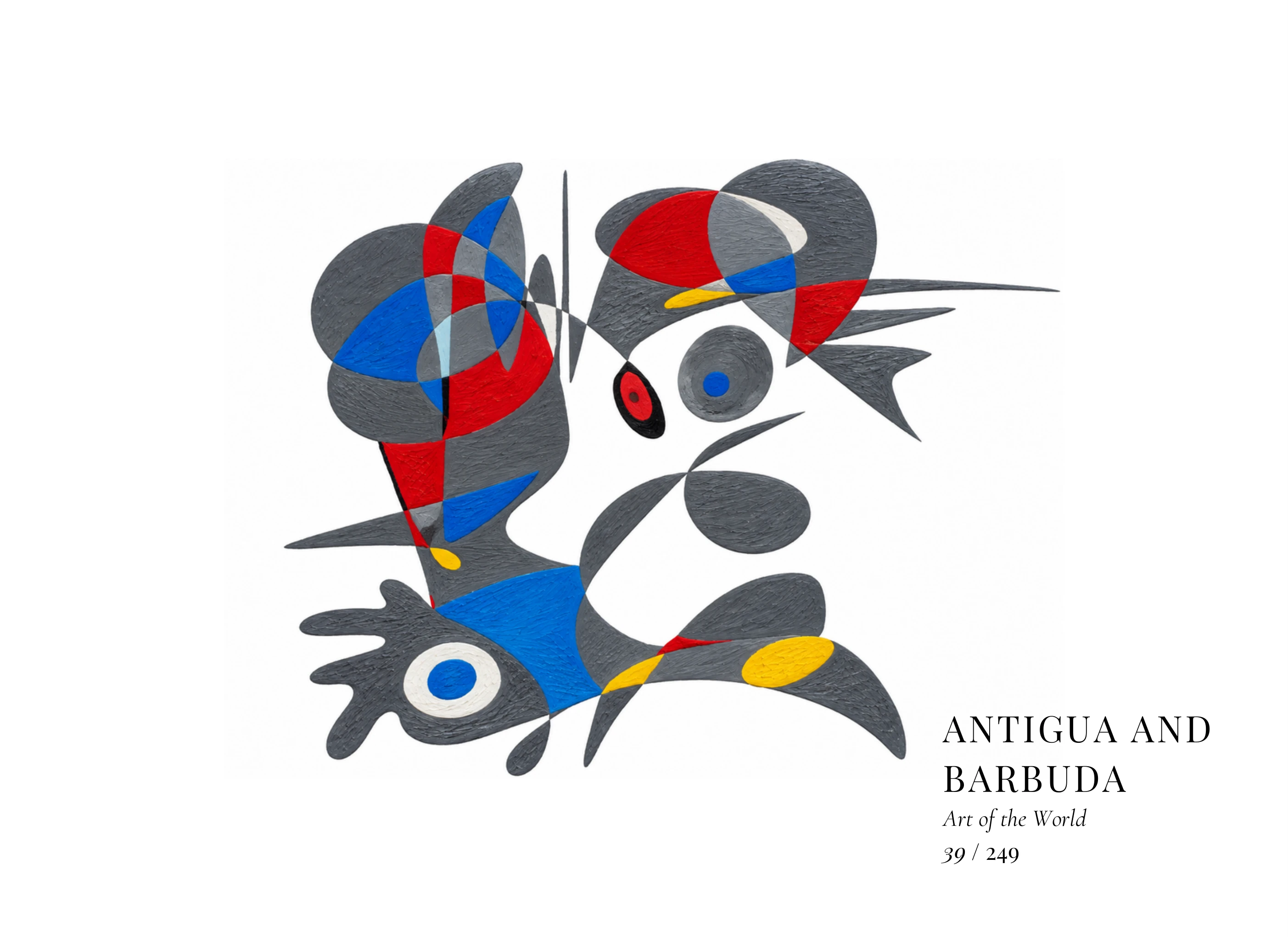 Œuvre sur Antigua-et-Barbuda par Gheorghe Virtosu, issue de la série Art of the World