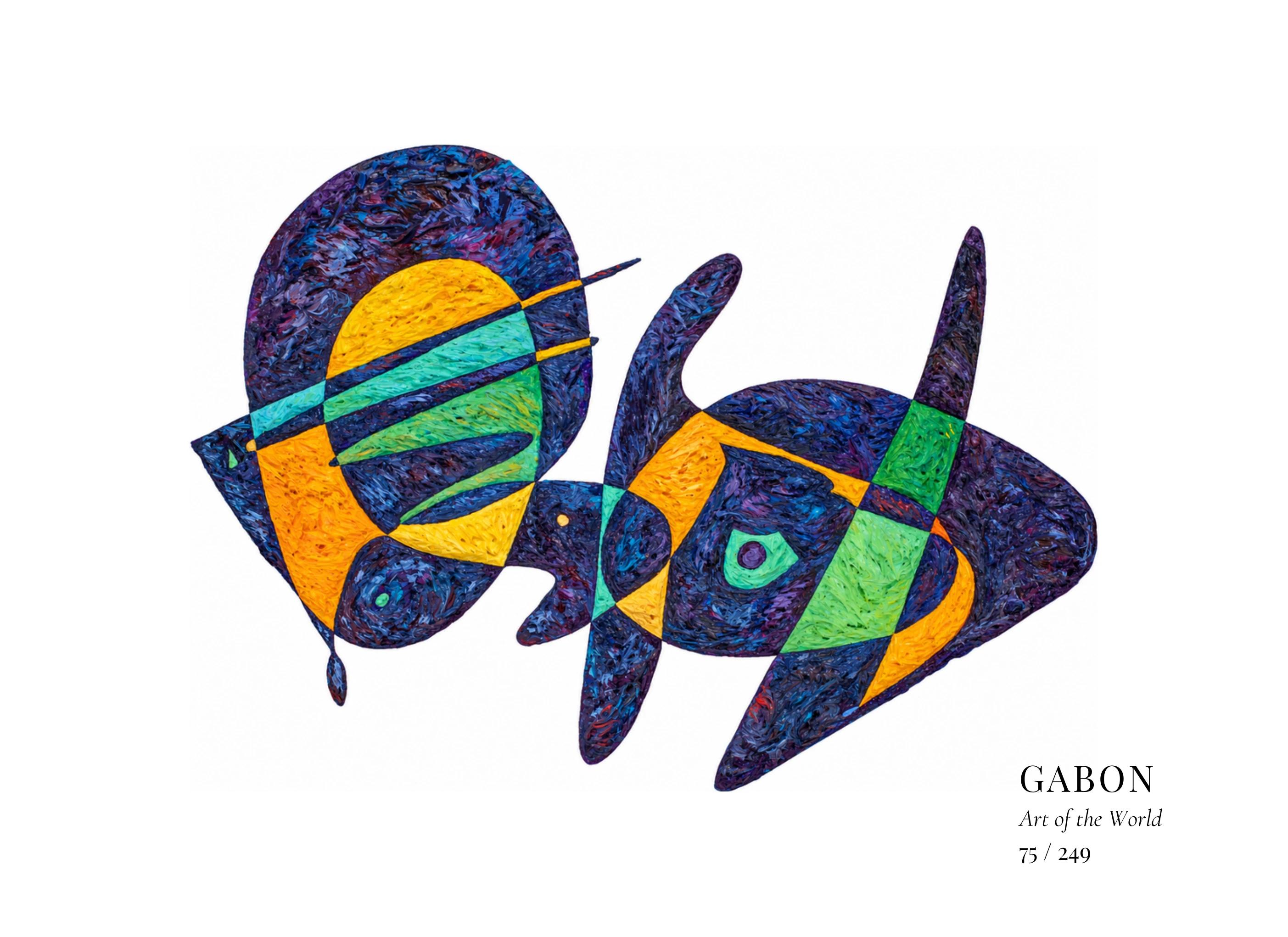 Œuvre sur Gabon par Gheorghe Virtosu, issue de la série Art of the World