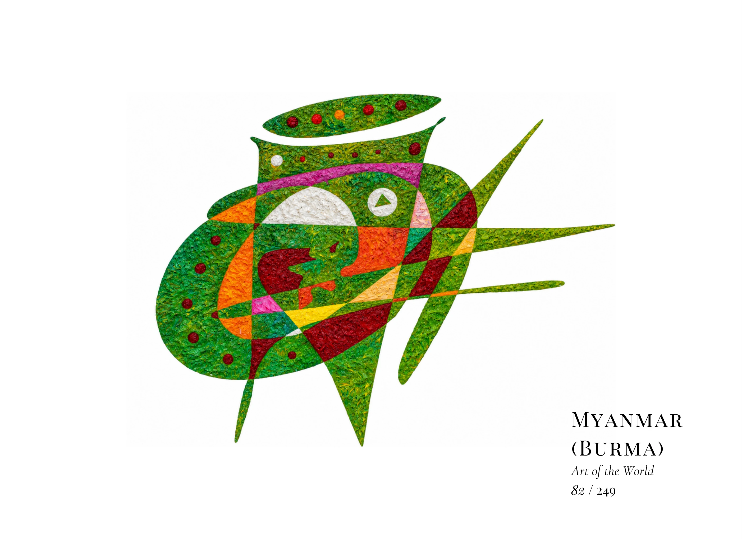 Œuvre sur Myanmar (Birmanie) par Gheorghe Virtosu, issue de la série Art of the World