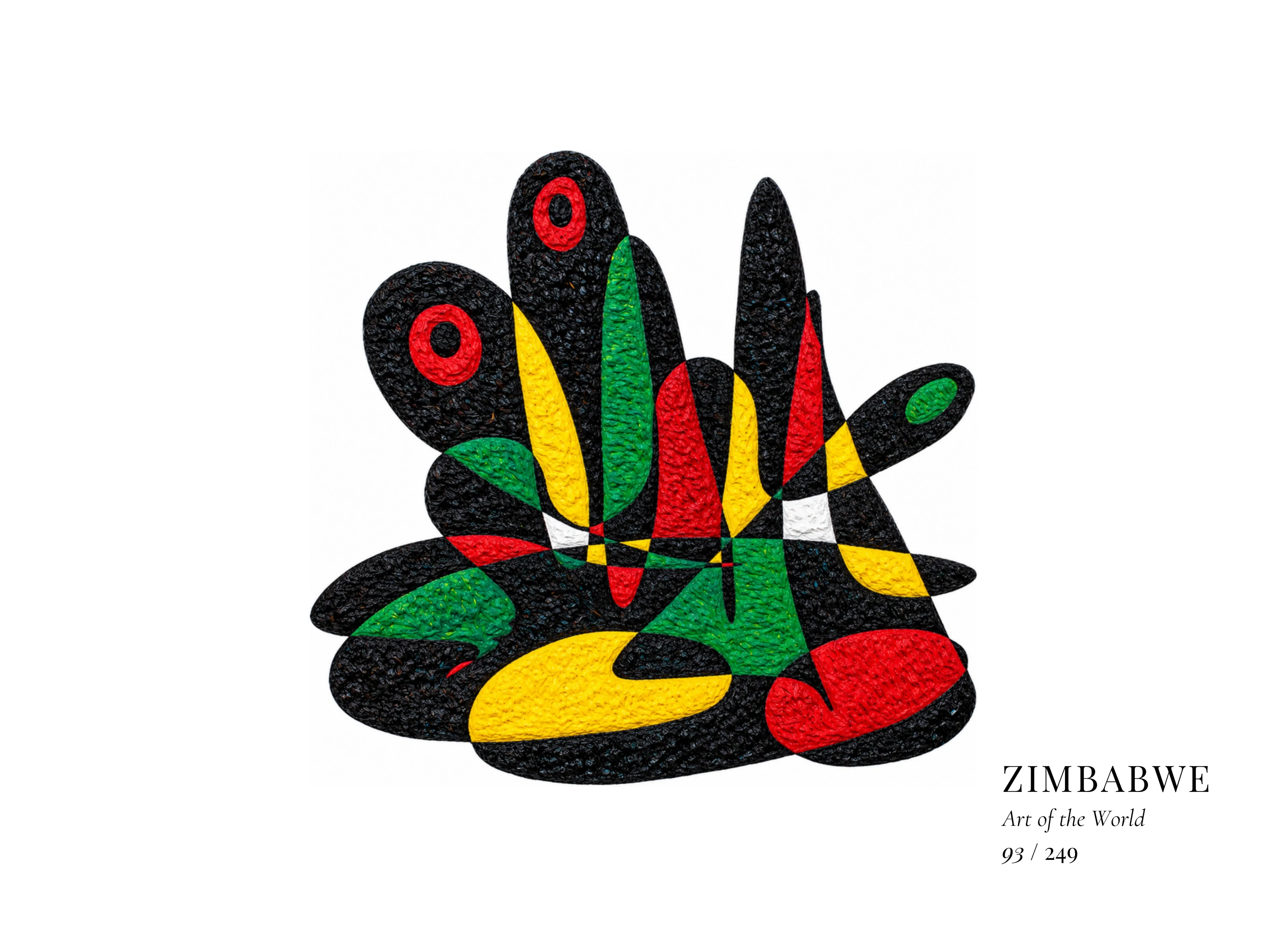 Œuvre sur Zimbabwe par Gheorghe Virtosu, issue de la série Art of the World